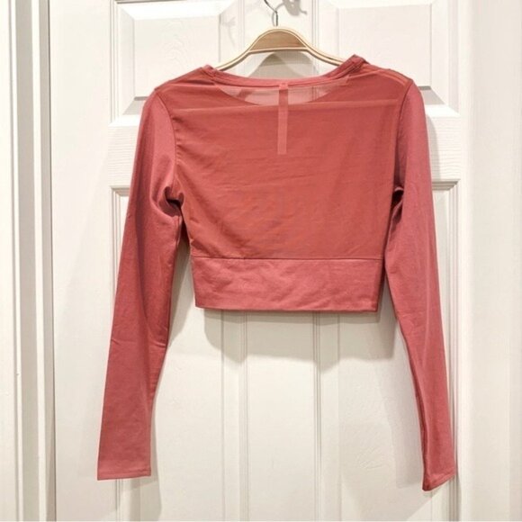 VS Rose Pink Twist-Front Mesh Back Cut-Out Sport Top - Picture 4 of 6